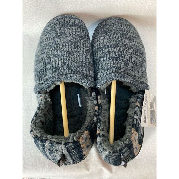 MUK LUKS MEN’S MEDIUM (10-11) CHRISTOPHER Slippers in DARK SAPPHIRE/PEWTER - Picture 3 of 12